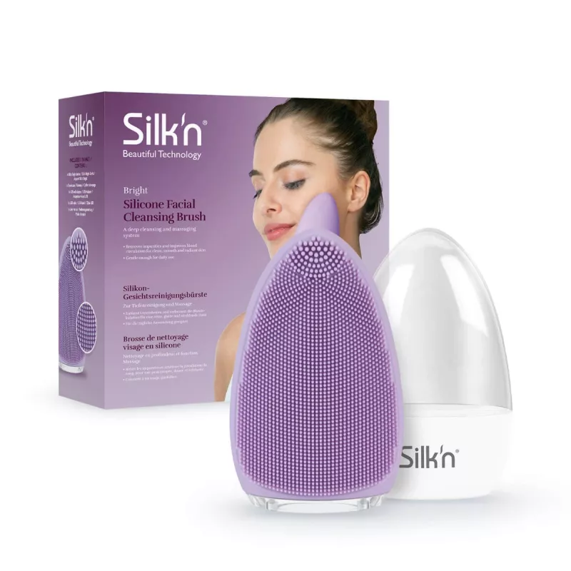 Escova facial vibratória Silk'n Bright roxa alimentação por rede/pilhas para todos os tipos de pele