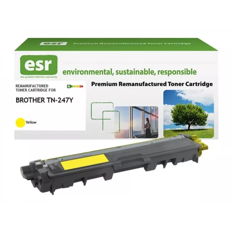 Cartucho de toner ESR compatível com Brother TN-247Y amarelo recondicionado 2.300 páginas