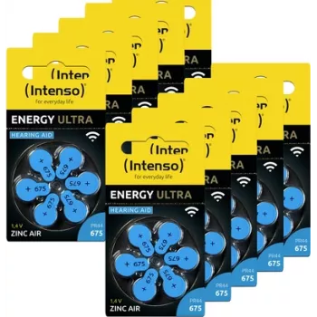 Intenso pack de 60 pilhas para aparelhos auditivos | zinco-ar A675 - pilha (7504446MP)