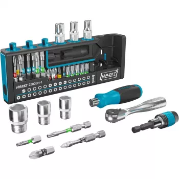 Hazet Conjunto de pontas 2300SH-1 — conjunto de 39 peças com pontas fenda, Phillips, Pozidriv, sextavadas e Torx