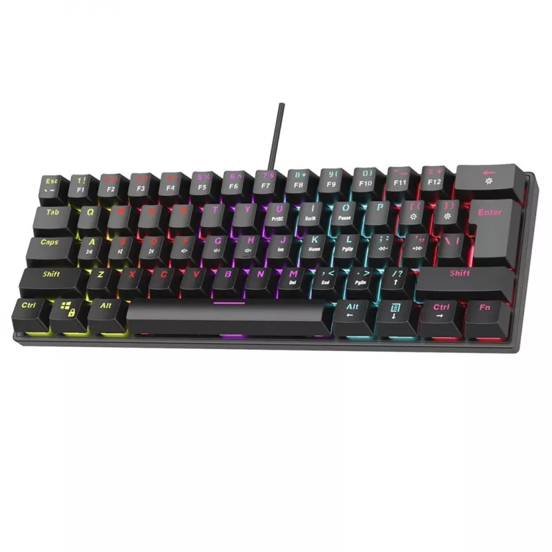 Teclado mecânico RAMPAGE PLOWER K60 com Blue-Switches e retroiluminação RGB
