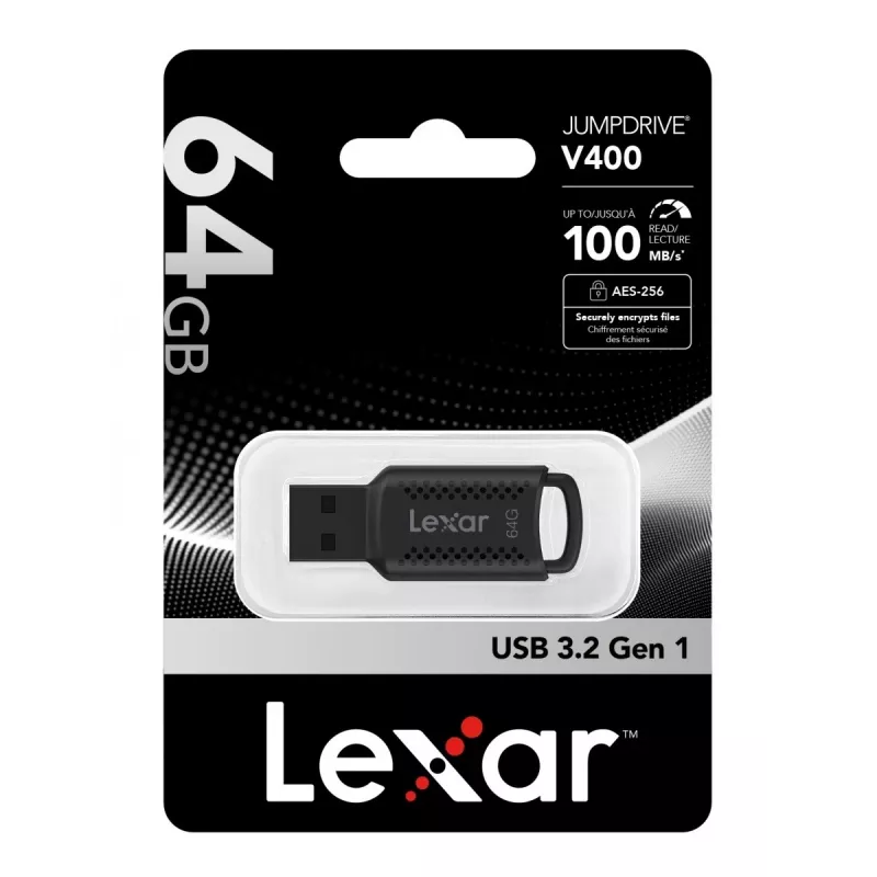 Lexar JumpDrive LJDV400064G-BNBNG Pen USB 64 GB USB Type-A 3.2 Gen 1 (3.1 Gen 1) preto