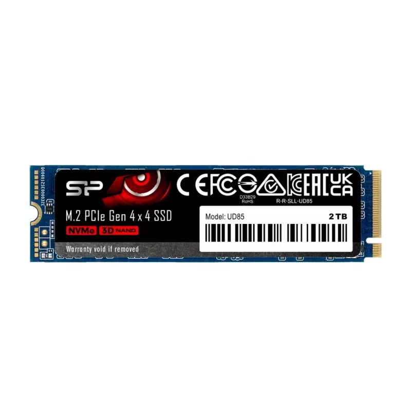 SSD M.2 Silicon Power 250 GB PCIe 4.0 NVMe UD85 — 2280, leitura 3300 MB/s, escrita 1300 MB/s