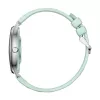 Smartwatch Colmi L28 – caixa prateada-verde com bracelete de couro verde