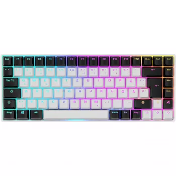 Sharkoon SKILLER SGK50 S3 - Teclado - 75% - Retroiluminação - USB - QWERTZ - Alemão - Interruptores: Gateron Red (Hot-swappable)