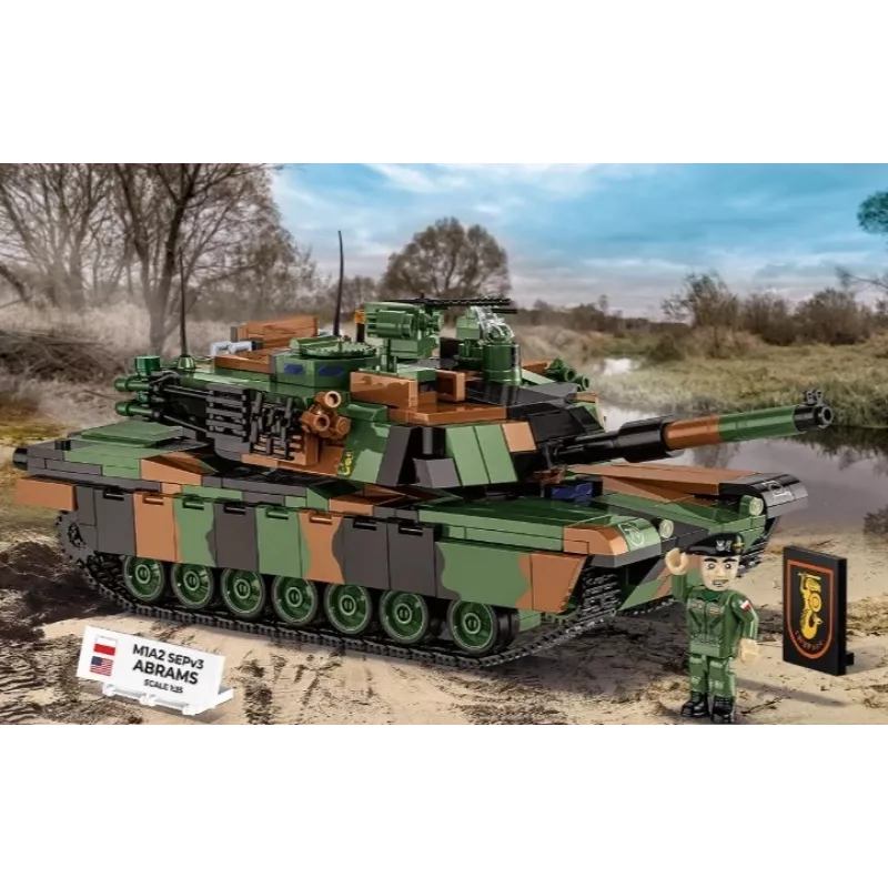 Conjunto de construção Cobi M1A2 SEPV3 Abrams modelo com 1.065 blocos