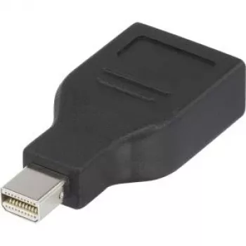 Adaptador DisplayPort Renkforce 1391524 — 1x ficha Mini-DisplayPort para 1x conector fêmea DisplayPort, preto