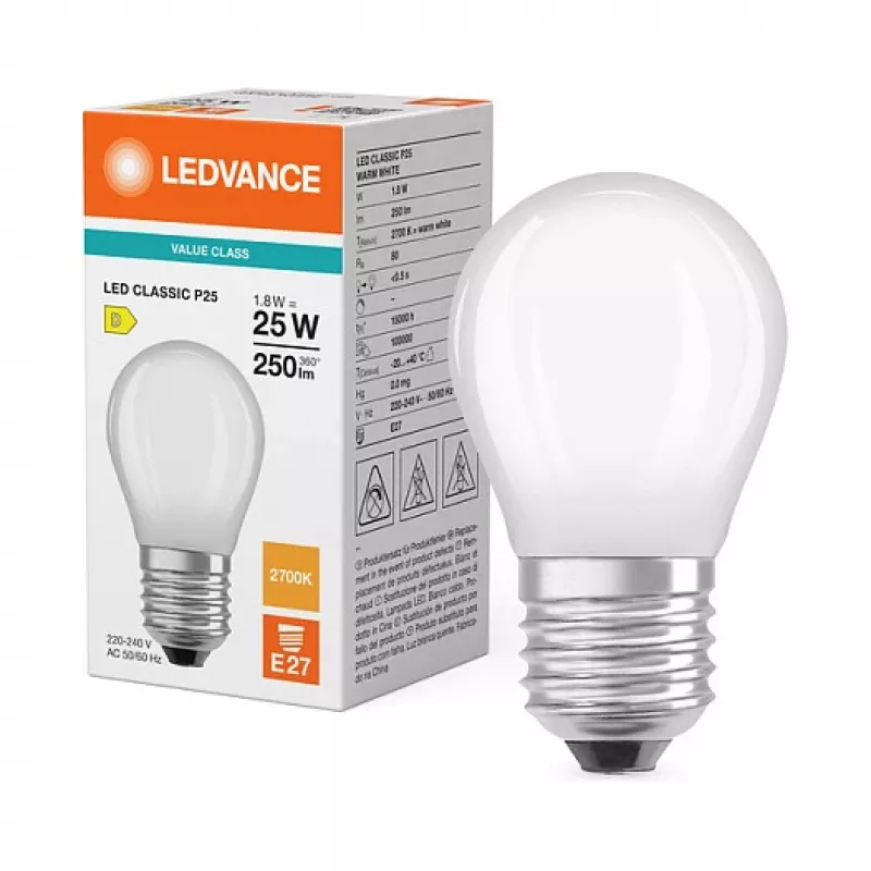 Osram LED Classic P 25 Filament P 1.8W 827 mate E27 lâmpadas LED, clássica mini