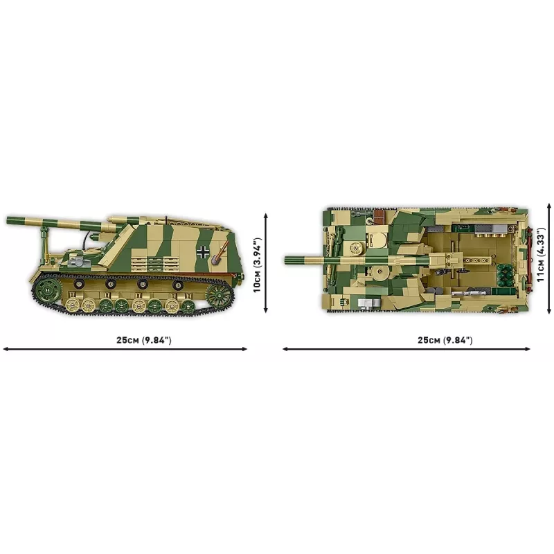 Conjunto de construção Cobi Panzerhaubitze Hummel 1118 peças kit de montagem