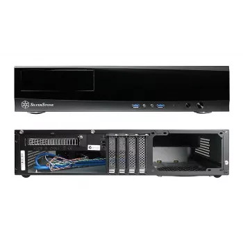 SilverStone MILO ML03 - Desktop - Micro-ATX - sem fonte de alimentação (ATX / PS/2) - preto - USB/Áudio (SST-ML03B-R)