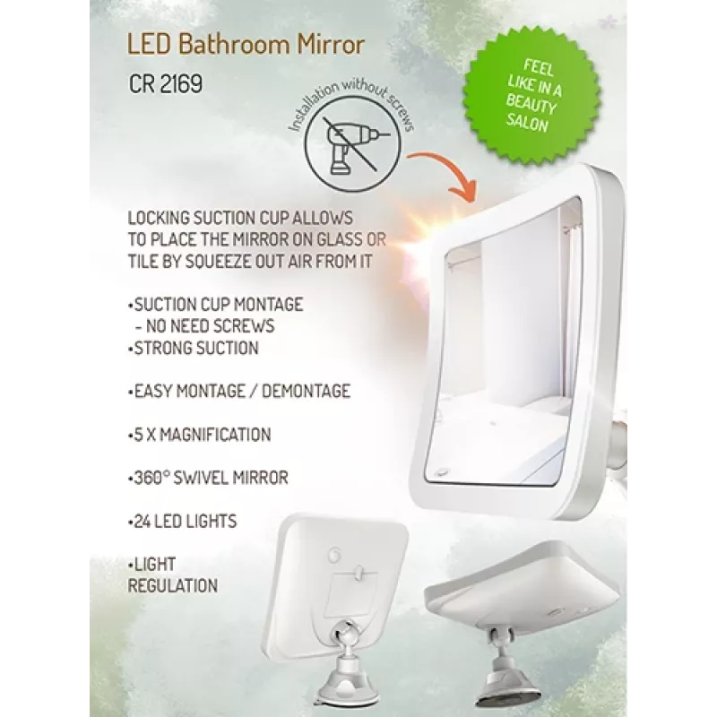 Espelho de casa de banho Camry CR 2169 LED 16,3 cm branco — espelho de parede iluminado