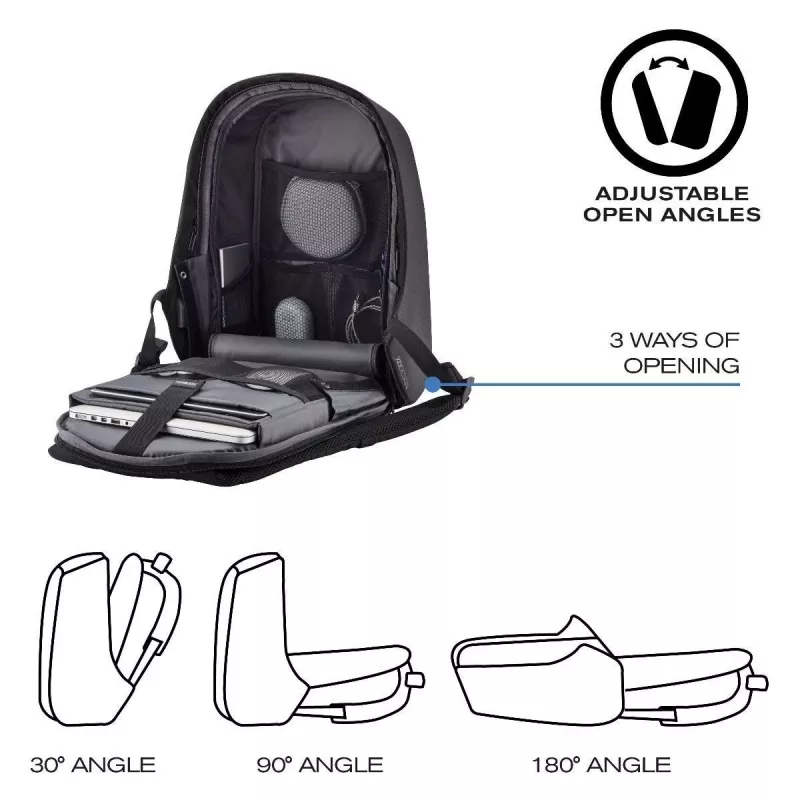 Mochila XDDESIGN P705.291 antracite — 18 L, compartimentos para portátil e tablet, fecho principal com fecho de segurança