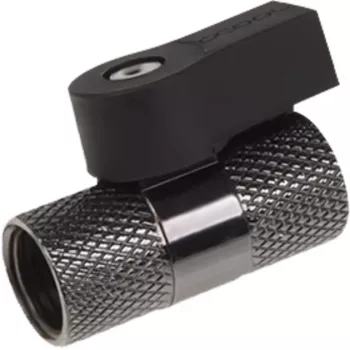 Alphacool válvula de esfera de 2 vias G1/4 - preto níquel (17354)