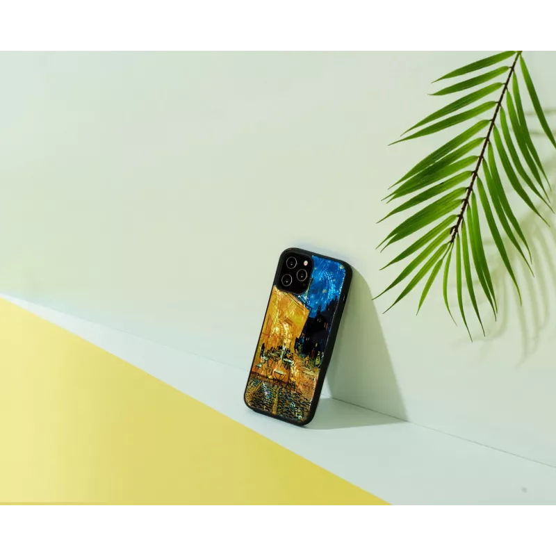 Capa de proteção iKins para Apple iPhone 12 / 12 Pro – preto, design Café Terrace