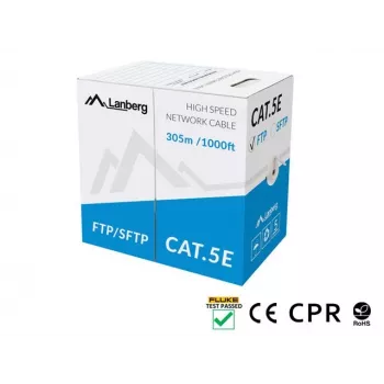 Cabo de rede Lanberg LCS5-11CU-0305-S RJ45 Cat5e 305 m cinzento