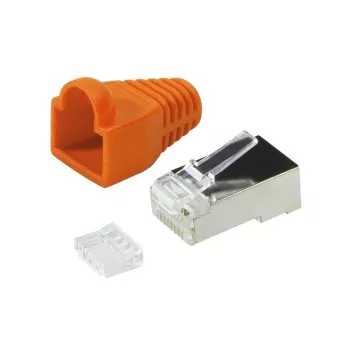 Conector CAT.6 RJ45 100 unidades, laranja