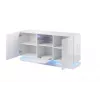 Cómoda QIU 2D1K 150x41.5x75 cm branco brilhante/branco brilhante
