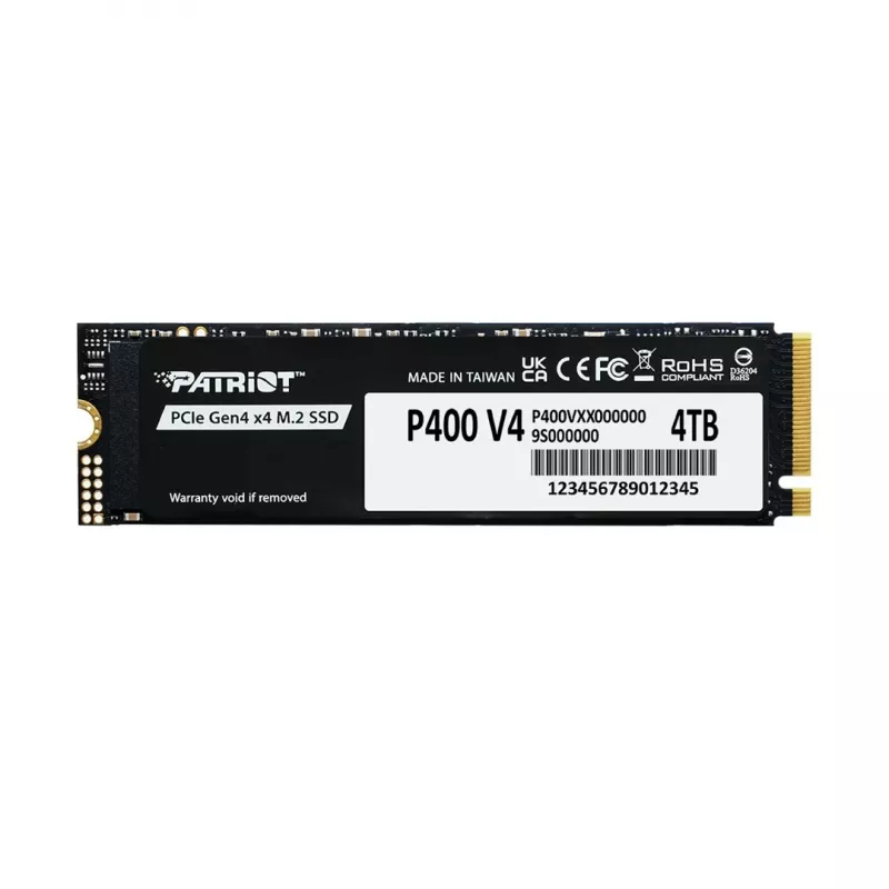 Unidade de estado sólido PATRIOT P400 V4 4 TB M.2 NVMe (4000 GB, M.2, preto)
