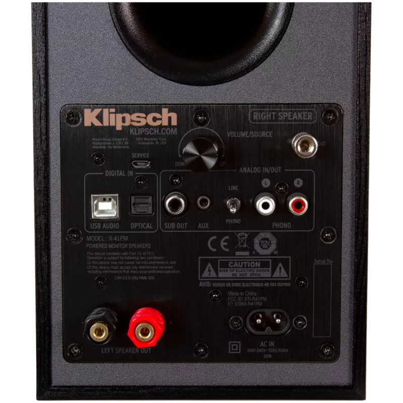 Altifalantes Klipsch R-41PM preto cobre 70W com fios sem fios