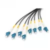 Cabo breakout universal de fibra ótica pré-montado Digitus, monomodo OS2, 8 fibras, LC/UPC, 75 m