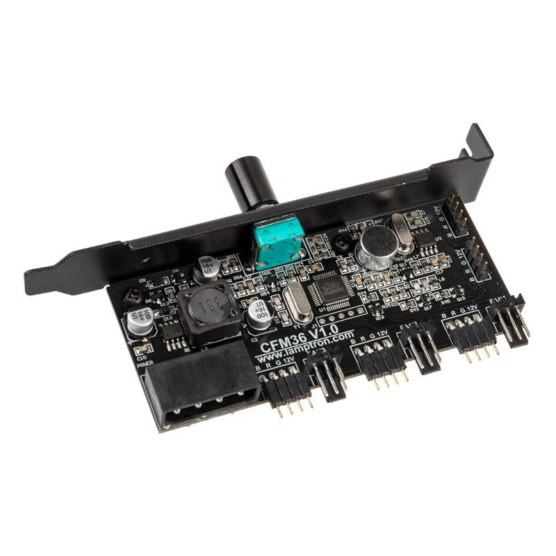 Lamptron CFM36 controlador de ventoinhas e RGB LED para slot PCI, preto