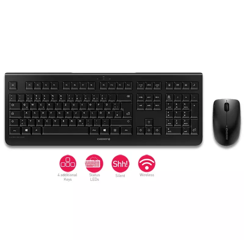 CHERRY DW 3000 Teclado rato incluído universal RF wireless QWERTZ alemão cinzento
