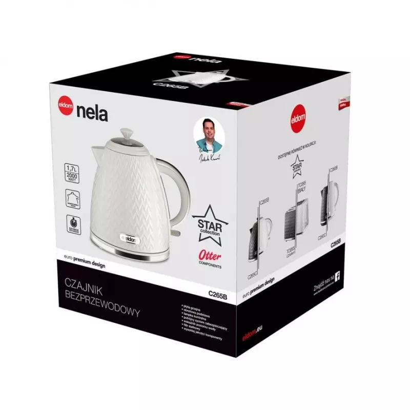 ELDOM C265B NELA Chaleira 1,7 L 2000 W Branco