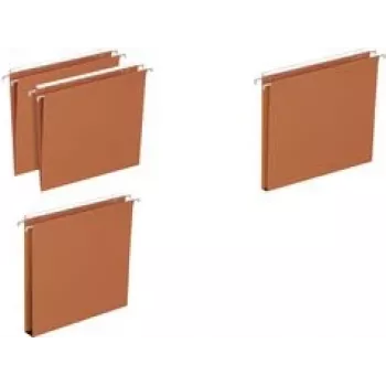 Capa de arquivo suspensa Elba DEFI FLEX para fundo de gaveta V – cartão kraft laranja 230 g/m²