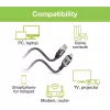 Techly ICOC U3C-RJ45-010 cabo adaptador USB-C para Gigabit Ethernet, 1 m, preto/prateado