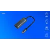 Adaptador SAVIO USB-C 3.1 Gen.1 (M) para RJ-45 Gigabit Ethernet (F), 1000 Mbps, AK-56, cinzento