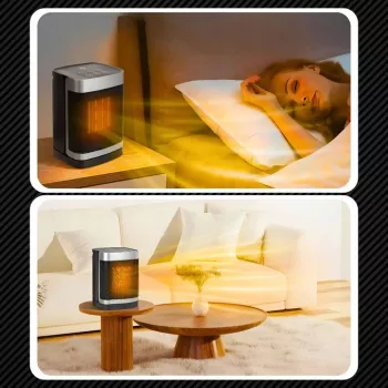 Extralink aquecedor de torre elétrico em cerâmica 1500W LED com telecomando