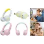 LogiLink BT0073BL auscultador on-ear, Bluetooth, com fios, azul-claro, amarelo, dobrável (BT0073BL)