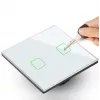 Interruptor de luz tátil MACLEAN MCE701W individual vidro branco botão quadrado