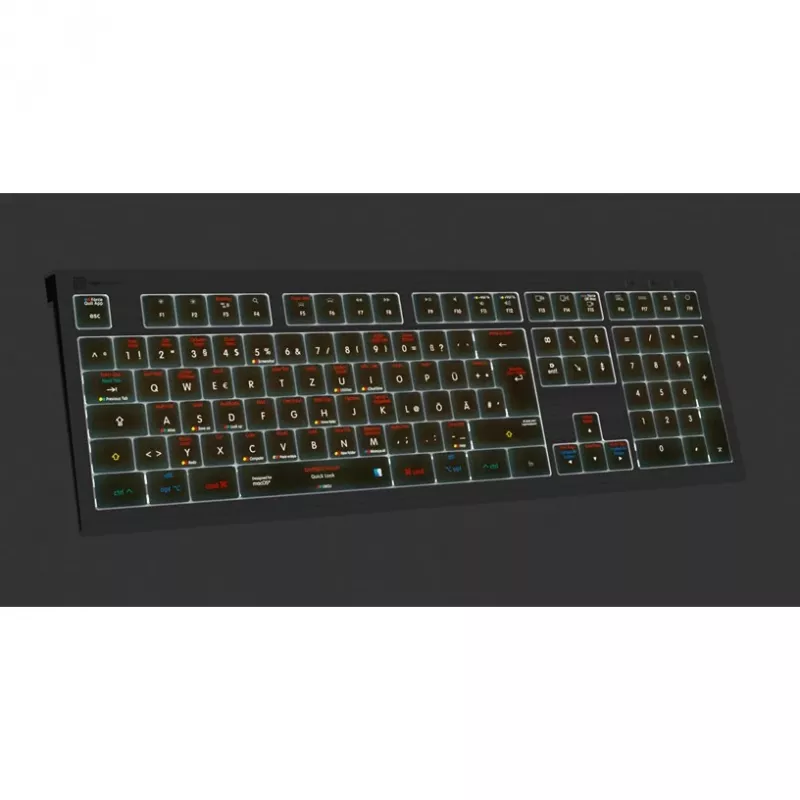 Teclado Logickeyboard LKB-OSX-A2M-DE USB QWERTZ alemão preto (LKB-OSX-A2M-DE)