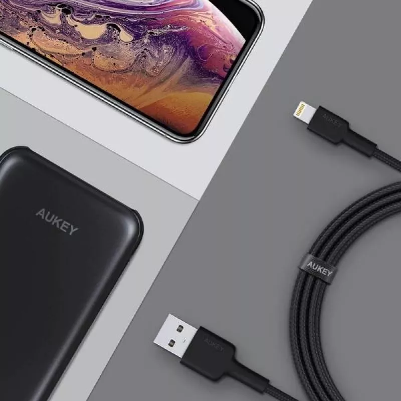 AUKEY CB-AL05 cabo de nylon Lightning para USB-A MFi, 2 m, preto