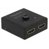 DeLock HDMI 2-1 bidirecional 4K 60 Hz compacto - Retail Box - Comutador de vídeo/áudio - 2 x HDMI - secretária (64072)
