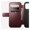Capa para telemóvel Nomad Modern Leather Folio para iPhone 17 Pro Max — pele, TPU, PC, alumínio, borgonha, 16 cm (6,3 polegadas)