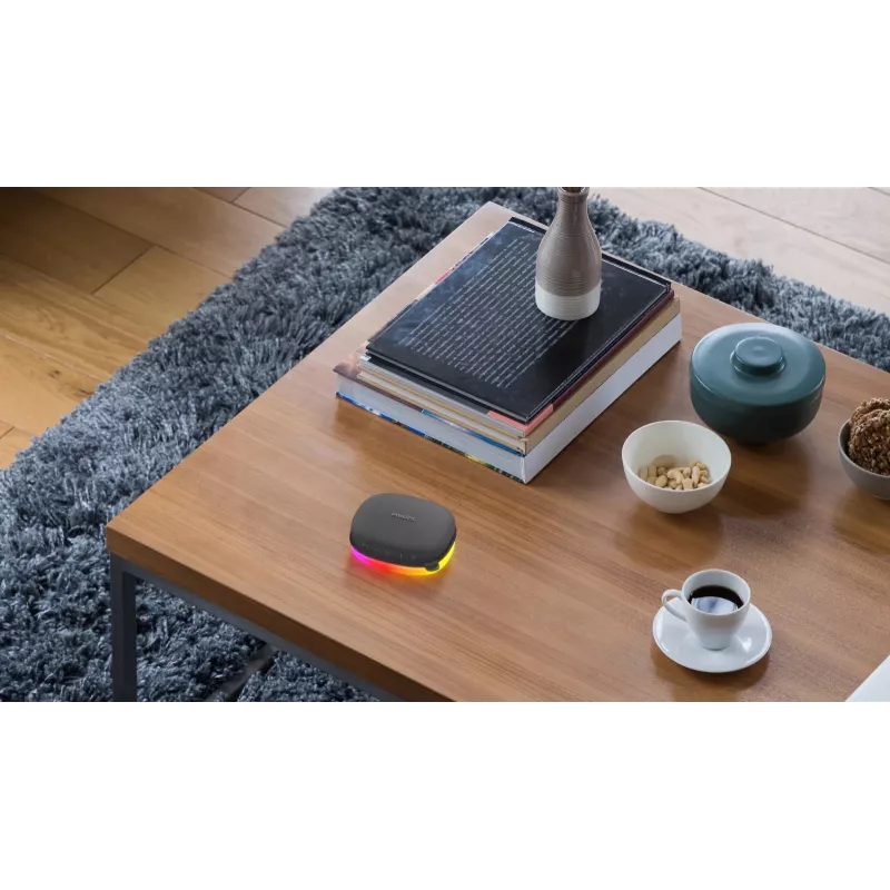 Altifalante Bluetooth Philips TAS2307BK/00 com luzes integradas, reprodução de áudio sem fios
