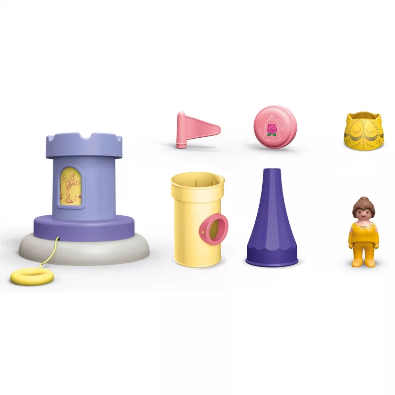 PLAYMOBIL JUNIOR & Disney: Torre de brincar da Bela com som | Conjunto de brincar para crianças pequenas 1-3