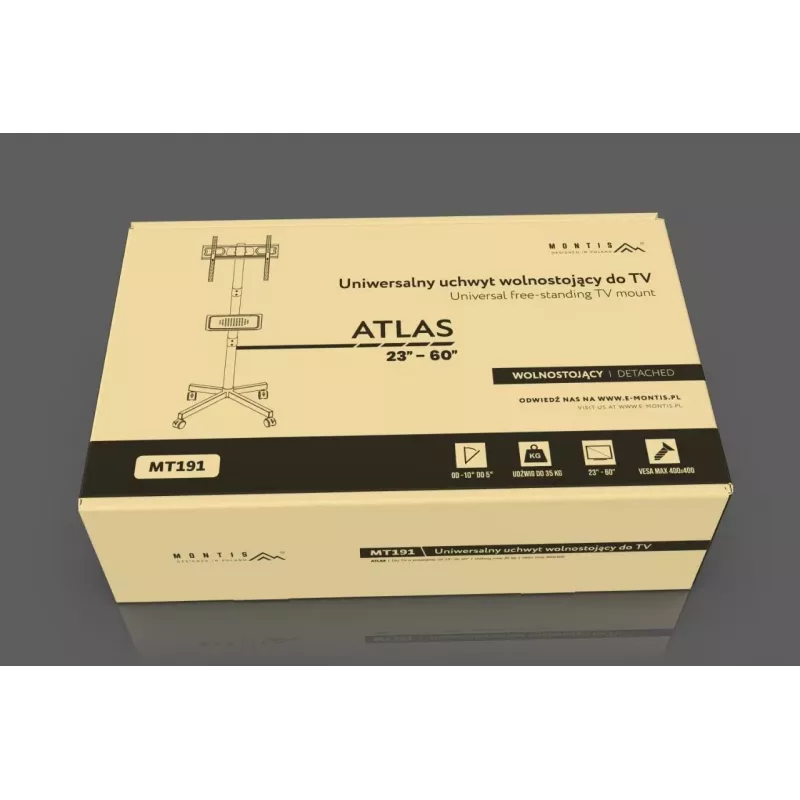 MONTIS MT191 ATLAS Suporte de TV móvel para 23-60 polegadas, VESA 400x400, preto