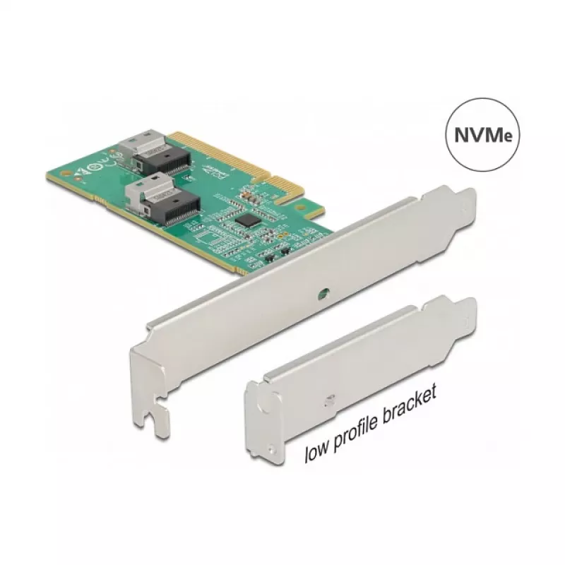 Placa DeLOCK PCI Express 4.0 x8 para 2 x SFF-8654 4i NVMe internos Low Profile