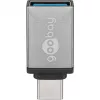 Adaptador USB-C™ Wentronic Goobay - conector fêmea USB 3.0 A, cinzento - para ligação entre dispositivos USB-C™ e USB-A (56621)