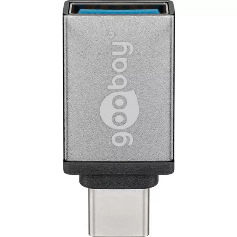 Adaptador USB-C™ Wentronic Goobay - conector fêmea USB 3.0 A, cinzento - para ligação entre dispositivos USB-C™ e USB-A (56621)