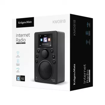 Rádio de internet Kruger & Matz KM0818.1 com Wi-Fi, Bluetooth, USB e despertador