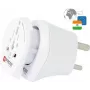 SKROSS Country Combo World to India, ficha para Índia (Type D, BS 546), branco – adequado para todos os aparelhos com e sem terra (2 e 3 polos) (39764)