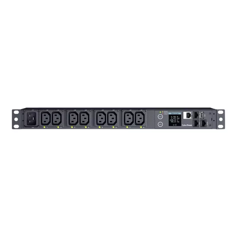Unidade de distribuição de energia (PDU) CyberPower PDU41005 8 saídas AC 1U preta