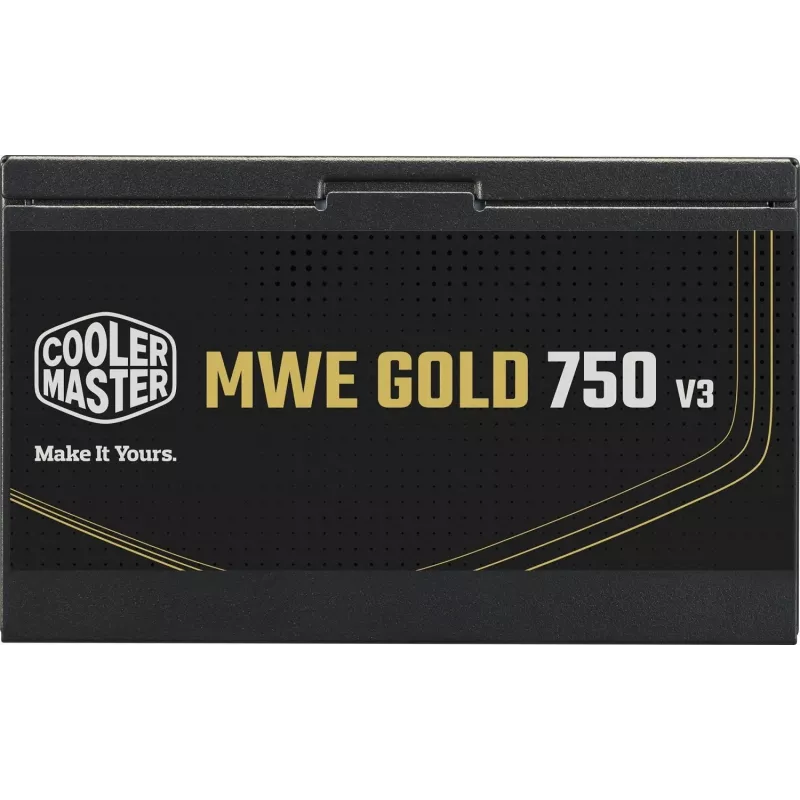 Fonte de alimentação Cooler Master MWE GOLD 750v3 ATX 3.1 750W 80 PLUS Gold não modular, 6x SATA, 4x 6+2 PCIe, 2x 4+4 EPS