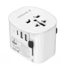 Adaptador de viagem GEMBIRD TPA-EU2A1C15-01-W – 15W, ficha Type-E, 2× USB-A + 1× USB-C, 100–250V