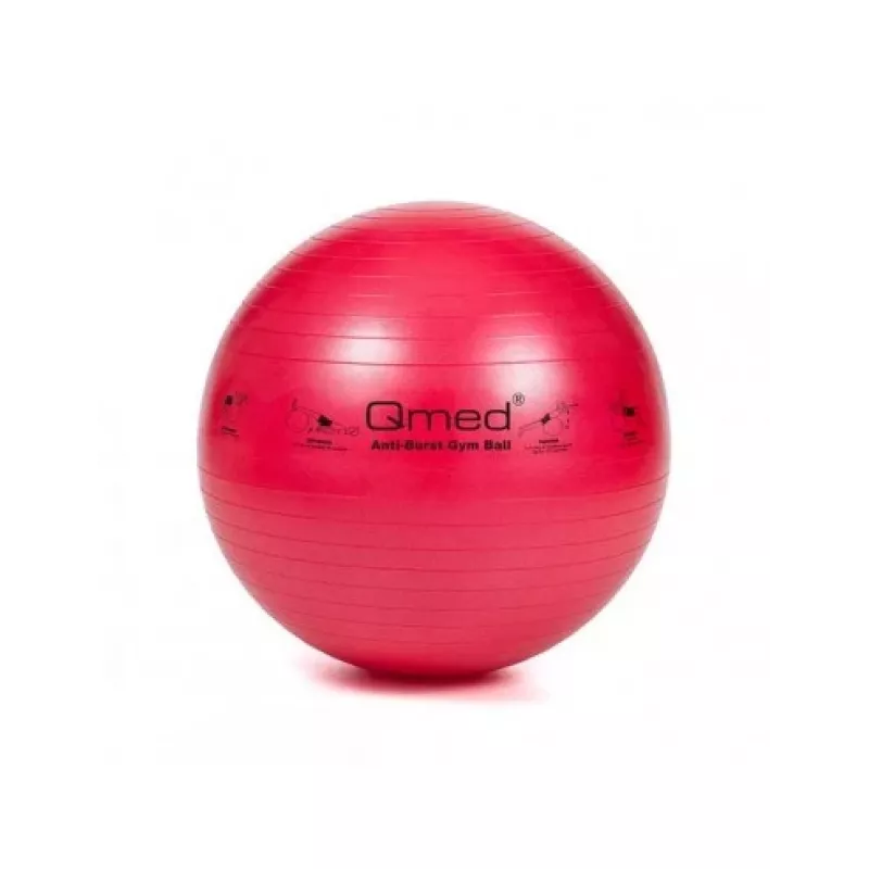 Bola de treino de reabilitação MDH DRQM3A0MA002P 55 cm, vermelha, ABS, insuflável, com bomba, carga máx. 150 kg
