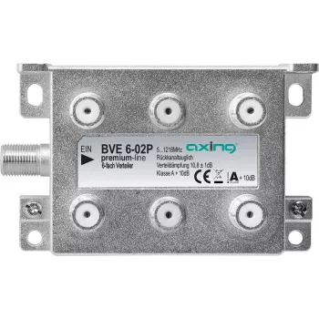 Axing BVE 6-02P - Splitter de cabo - 5 - 1218 MHz - Cinzento - A - 10,8 dB - F (BVE602P)